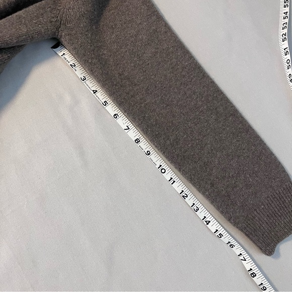 Garnet Hill Light Brown Neutral Lambswool Cardigan Sweater - Picture 6 of 9